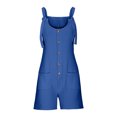 thumbnail image 5 of Kcodviy Short Rompers for Women Turtle Neck Long Sleeves for Women Summer Casual Button Rompers Clothes for Women Rompers Jumpsuit Overalls Jumpsuit Shorts Button Rompers for Women Plus Size Rompers, 5 of 5