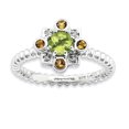 thumbnail image 1 of Bague en Argent Sterling Stackable Expressions Péridot, Citrine & Diamant Taille 7, 1 of 3