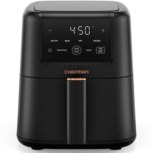Chefman Air Fryer  4-in-1 Slim 3.5 QT Airfryer, Air Fry, Bake, Dehydrate, Frozen, 450&deg;F Max Temp for Extra Crispy Results in Minutes, Nonstick Ceramic Coating, Dishwa