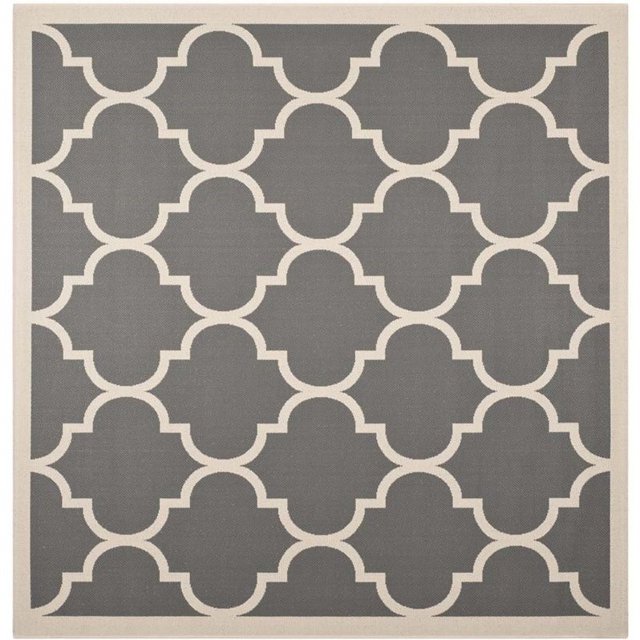 Safavieh Tapis Anthracite Intérieur Extérieur - Carré 6 Pieds7 Pouces