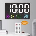 thumbnail image 3 of Horloge Murale Numérique à Grand Affichage de Police, Design Numérique Coloré, Luminosité Réglable, Affichage Multifonctionnel, Design Simple, 3 of 8