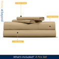 thumbnail image 2 of 600 TC Egyptian Cotton RV King Bed Sheet Set Include's - 18" inch Deep Fitted Sheet | 1 Flat Sheet | 2 Pillowcases | Taupe Solid, 2 of 7
