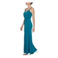 thumbnail image 1 of CALVIN KLEIN Robe de Cocktail Longue pour Femmes, Bleu Sarcelle, Extensible, Froncée, à Fermeture Éclair, Ornée de Bretelles, en Tricot Jersey, à Bretelles Spaghetti, Encolure Superposée, 8, 1 of 3