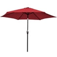 thumbnail image 3 of Gymax 9 ft Outdoor Patio Market Table Umbrella Garden Yard w/ Crank 6 Ribs Burgundy, 3 of 7
