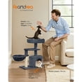 thumbnail image 4 of FEANDREA Cat Tree, Small Cat Tower, Cat Condo, Kitten Activity Center with Scratching Post, Basket, Cave, Smoky Gray, 4 of 7