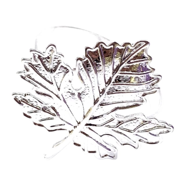 Fixing Clip 2 Product Category Fixing Clip Contemporary Metal Maple Leaf Napkin Ring for Autumn Seasonal Table Setting and Thanksgiving