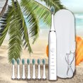 thumbnail image 2 of SIYTUAU Electric Toothbrush With 8 Replacement Brush Heads Toothbrush Box 5 Cleaning Modes Smart Timer Ipx7 Waterproof White, 2 of 9