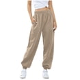 thumbnail image 4 of Timegard Sweatpants for Women Joggers Elastic Waist Drawstring Fall Winter Casual Comfy Pants with Pockets, 4 of 6
