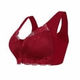 thumbnail image 4 of Tumotour 2PC Front Closure Bra for Women No Underwire Comfort Lace Wide Shoulder Strap Bra Full Coverage Seamless Soft Convenient Front Button Bras for Senior Everyday Life Sleep Walking Work, 4 of 4