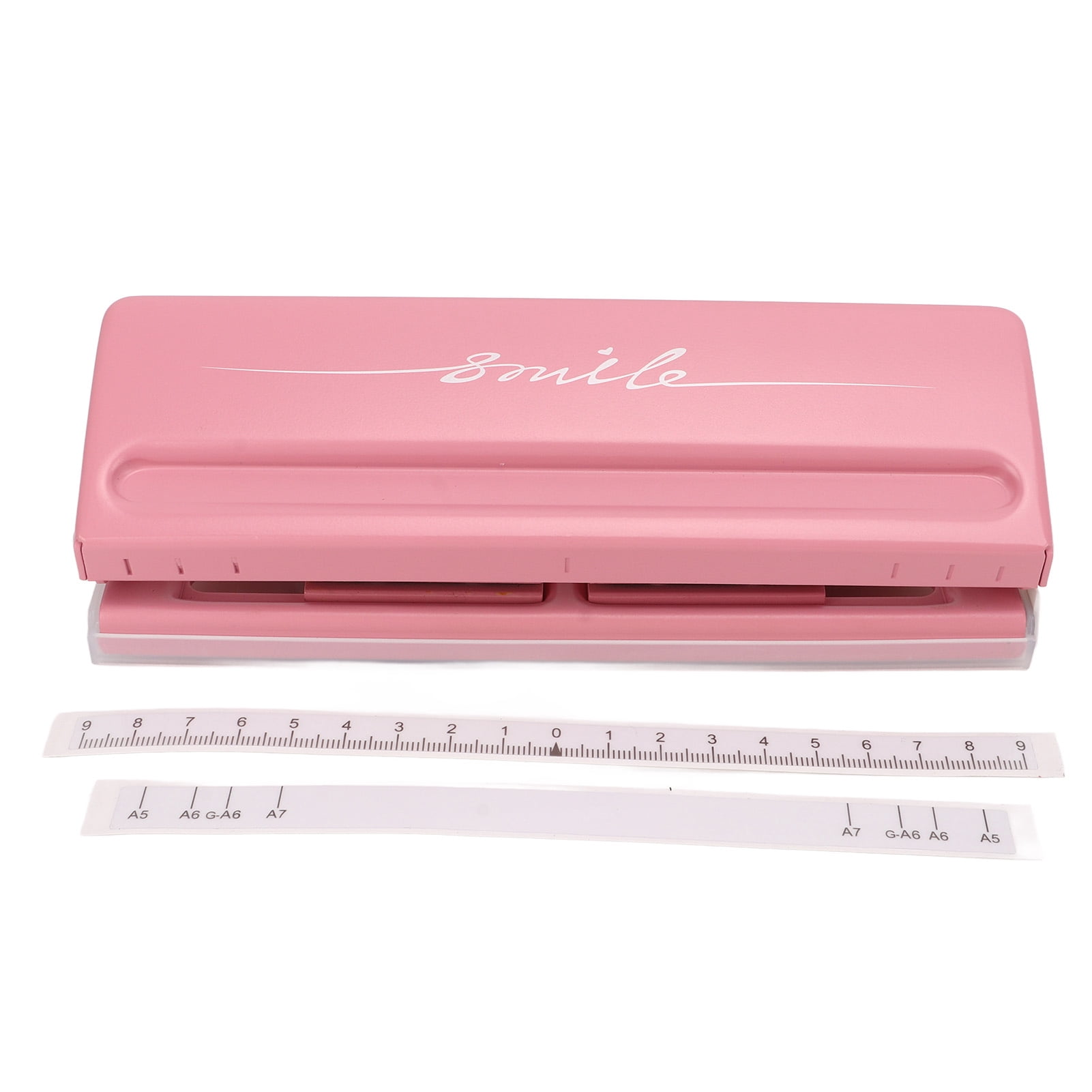 6 Hole Punch Pink Anti Slip Metal Structure Adjustable 6 Hole Spacing Paper Binder Planner Inserts Hole Punch