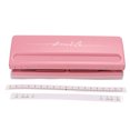 thumbnail image 1 of 6 Hole Punch Pink Anti Slip Metal Structure Adjustable 6 Hole Spacing Paper Binder Planner Inserts Hole Punch, 1 of 14