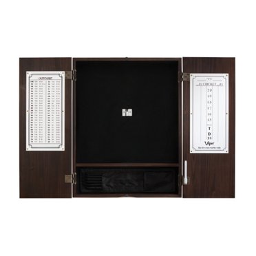 Viper Espresso Finish Metropolitan Sisal Bristle Steel Tip Dartboard Cabinet