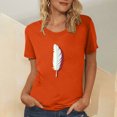 thumbnail image 2 of Dadaria Hauts pour Femmes Chemise Orange T-Shirt à Manches Courtes T-Shirt Col Rond Tee d'Été Chandail Blouses TG, 2 of 5