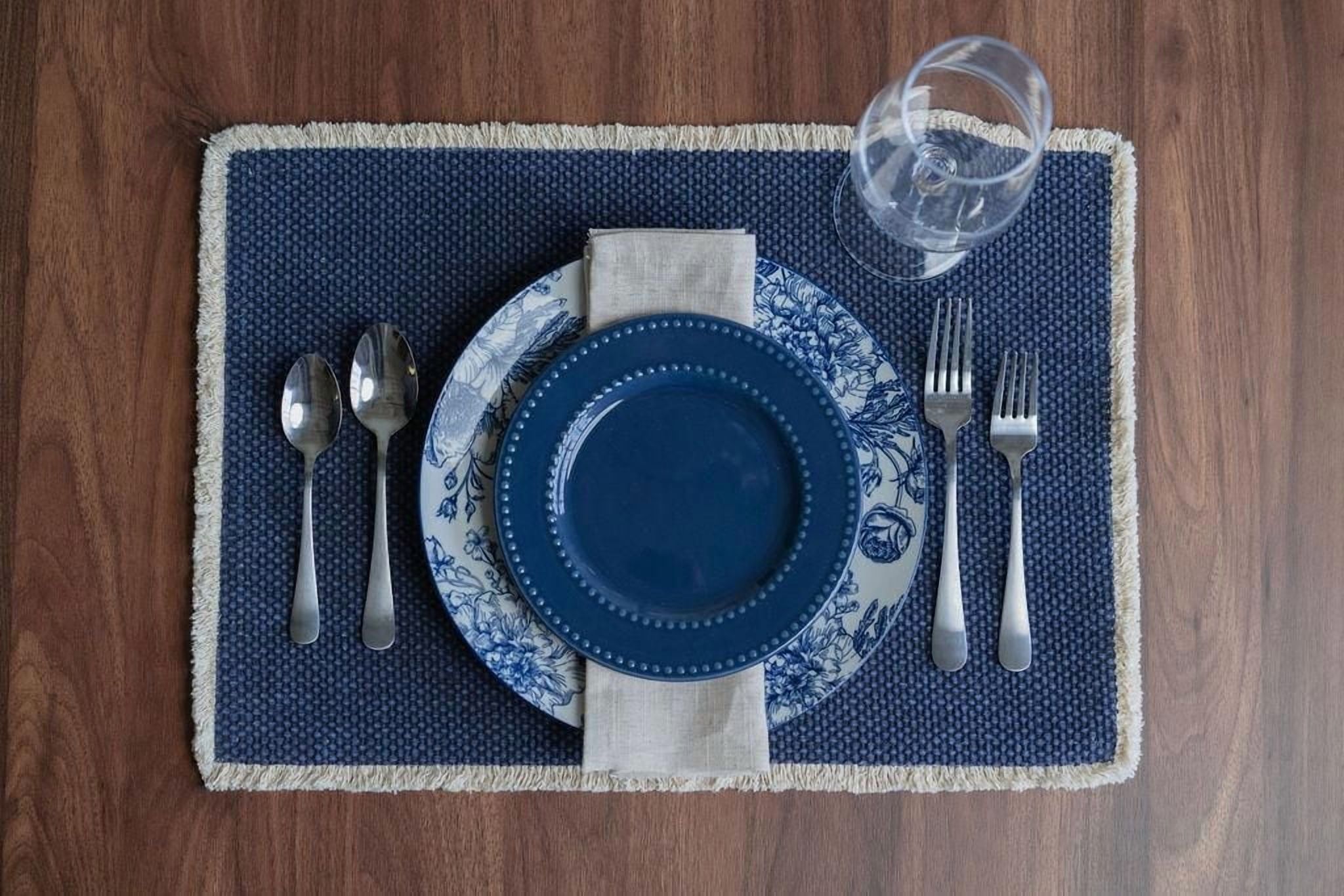Fabstyles Napperons Bali 100 % coton – Lot de 4 | Sets de table lourds lavables en machine pour les tables de salle à manger
