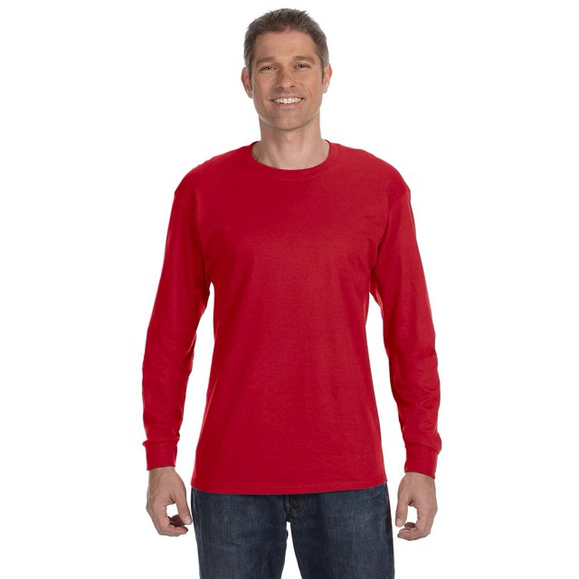 Gildan T-Shirt à Manches Longues pour Hommes en Coton Lourd 5.3 oz. Rouge 2TG