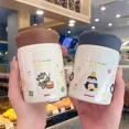 thumbnail image 1 of Cute Cartoon Stainless Steel Thermal Food Jar for Kids & Girls - Compact, Portable Small Capacity Vacuum Flask for Hot Porridge, Soup & Beverages - Ideal for School, Outdoor Activities (Red Lid Fox, 1 of 5