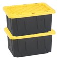 thumbnail image 1 of Homz 15 Gallon Durabilt Home Storage Container w/Lid, Black/Yellow(2 Pack), 1 of 12