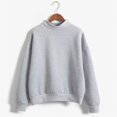 thumbnail image 1 of Jsaierl Womens Casual Solid Color Sweatshirts Loose Fit Round Neck Long Sleeve Pullover Soft Fall Trendy Tops Basic Simple Versatile Sweatshirts, 1 of 3