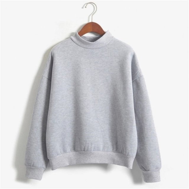 Jsaierl Womens Casual Solid Color Sweatshirts Loose Fit Round Neck Long Sleeve Pullover Soft Fall Trendy Tops Basic Simple Versatile Sweatshirts