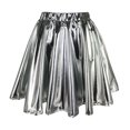 thumbnail image 1 of B91xZ Jupe Courte pour Femmes Légère Évasée Midi Fermeture à Enfiler, Argent G, 1 of 3