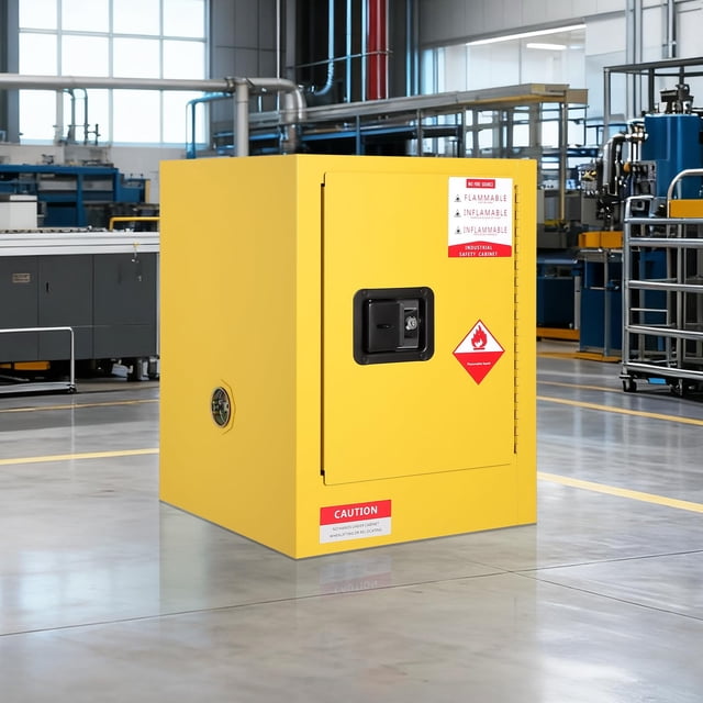 Kojooin Armoire de Sécurité Inflammable avec Porte à Fermeture Automatique et Tablettes Ajustables, Rangement en Acier Résistant au Feu pour Usage Commercial