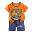 thumbnail image 1 of BOBOGOJP Boys Summer Outfits Cotton Stripe Family Short Set Matching Outfits 2 Piece Set, 1 of 3