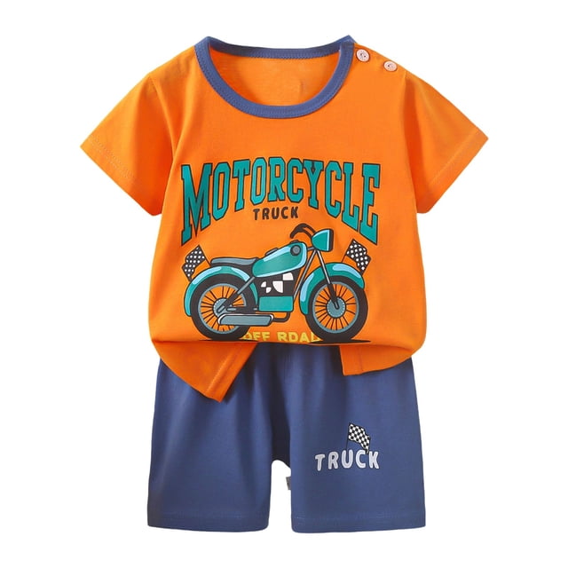 BOBOGOJP Boys Summer Outfits Cotton Stripe Family Short Set Matching Outfits 2 Piece Set