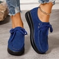 thumbnail image 2 of Chaussures de Course Femme Bout Rond à Lacets à Enfiler Semelle Épaisse Talon Compensé Mocassins Uni, 2 of 9