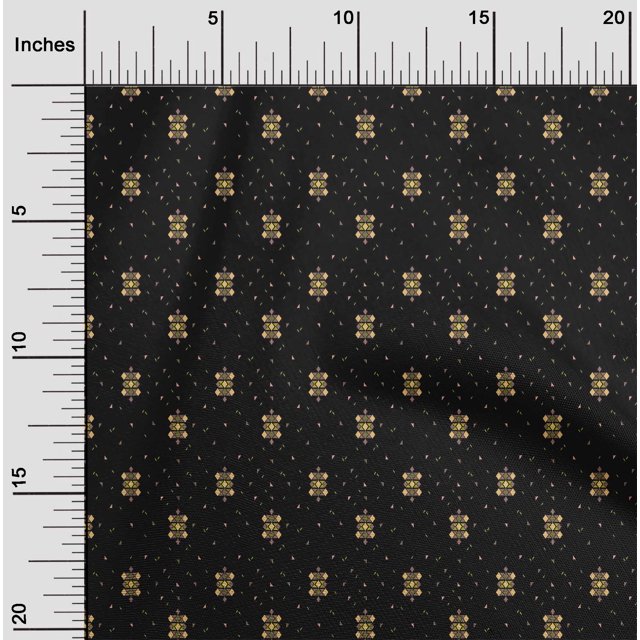 oneOone Silk Tabby Fabric Diamond & Triangle Geometric Print Fabric By Yard 42 Inch Wide