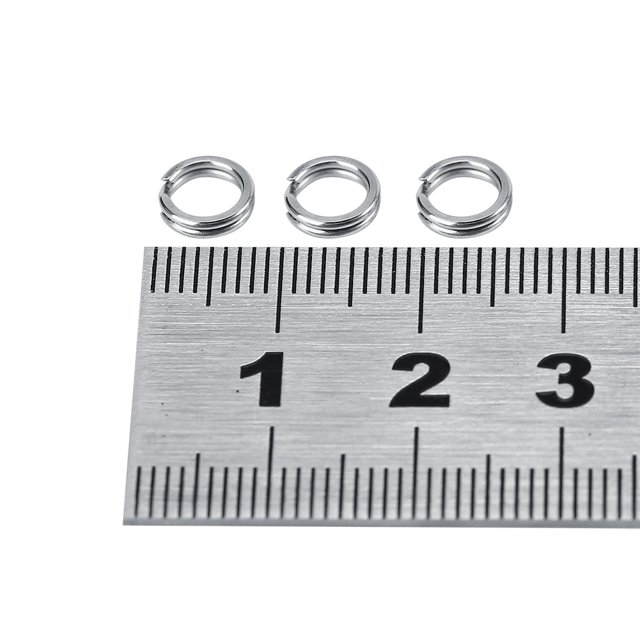Sonew 50pcs/100pcs 7 Sizes Stainless Steel Fishing Tackle Bait Double Circle Split Ring Connector ,snap split ring, double circle split ring