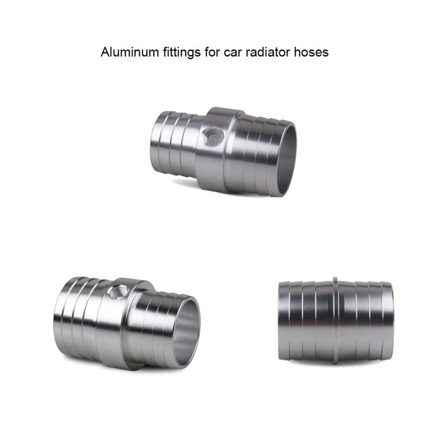 Becaristey Car Radiator Hose Barb Coupler Aluminium Alloy Universal Vehicle Steam Port Repair Joint Replaceable Spare Part Accessories Type 1