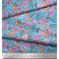 thumbnail image 3 of Soimoi Polyester Crepe Fabric & Orchids Floral Print Sewing Fabric Yard 42 Inch Wide, 3 of 3