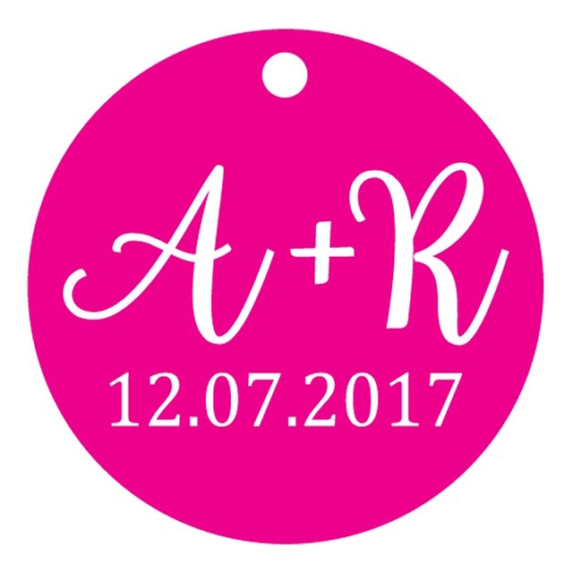 100 Pcs Rond Fait sur Mesure Hang Tags Personnalisé Initiale Cadeau de Faveur de Mariage Papier Tags