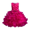 thumbnail image 1 of MIASHUI Girls Pageant Party Dress Ruffle Flower Kids Wedding Ball Gown Formal Princess Dress,Hot Pink,2-3 Years, 1 of 4