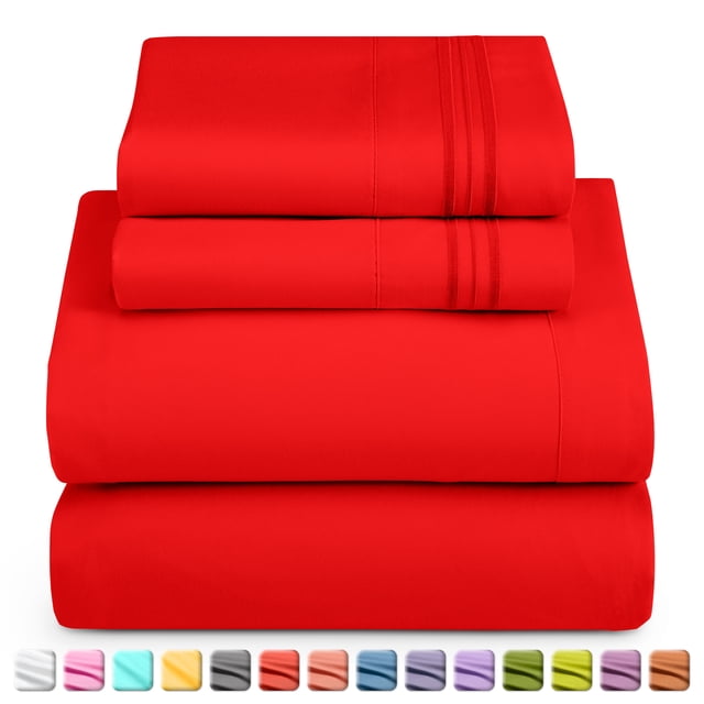Nestl RV/Short Queen Sheet Set, 1800 Series Microfiber Deep Pocket 4 Piece Bed Sheet Set