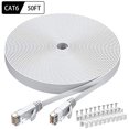 thumbnail image 1 of Cat6 Ethernet Cable 50 FT White, BUSOHE Cat-6 Flat RJ45 Computer Internet LAN Network Ethernet Patch Cable Cord - 50, 1 of 5