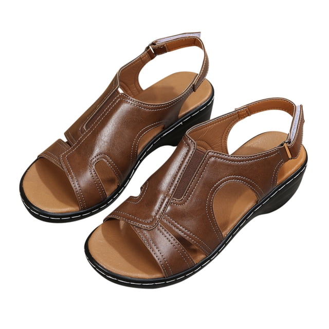 Sandales d'Été pour Femmes, Pantoufles Décontractées, Chaussures Romaines à Bout Ouvert, Compensées Décontractées