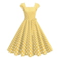 thumbnail image 2 of Ovzne Robes pour Femmes Robe Femme en Maille à Manches Courtes Brodée Rétro Robe Gâteau Robe à Manches Courtes Robe de Vacances Liquidation, 2 of 7
