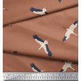 thumbnail image 1 of Soimoi Brown Poly Georgette Fabric Flying Stork Bird Decor Fabric Printed Yard 42 Inch Wide, 1 of 5