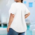 thumbnail image 5 of Besolor Plus Size Tops for Women 2025 V Neck Ruffle Short Sleeve Shirts Casual Loose Flowy Summer Blouse Tees, 5 of 5