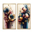 thumbnail image 2 of Designart « Navy and Bourgogne Calla Collection II » Calla Lily Ensemble d'Art Mural Encadré de 2 - Ensemble de Toiles Encadrées Florales Rouges pour Déco de Salon, 2 of 6