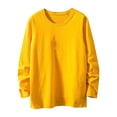 thumbnail image 1 of Jalioing T-Shirt en Coton pour Hommes Uni à Manches Longues Col Ras du Cou T-Shirt Basique Décontracté Ample Mode Chemises Hauts, 1 of 6