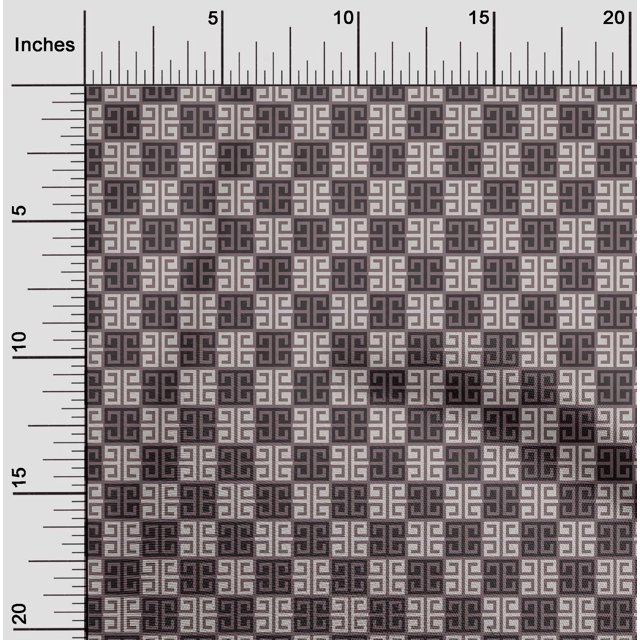 oneOone Cotton Cambric Fabric Greek Key Geometric Print Fabric By Yard 56 Inches Wide