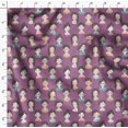 thumbnail image 4 of Soimoi Purple Modal Satin Fabric Women Face Human Figure Print Sewing Fabric Yard 42 Inch Wide, 4 of 5