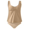 thumbnail image 3 of Maillots de Bain pour Femmes, Tankinis pour Femmes Modestes Deux Pièces, Haut de Tankini à Nœud devant avec Bas, Cadeaux d'Anniversaire, 3 of 4