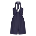 thumbnail image 4 of Gspmoly Shorts de Course pour Femmes, Combinaison d'Été Décontractée et Tendance Sans Manches à Bretelles, Taille Élastique, Double Poche, Shorts de Randonnée pour Femmes jusqu'à 60 % de Rabais Bleu Foncé S, 4 of 7