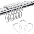 thumbnail image 1 of LAICAIW Anneaux de Rideau de Douche, Crochets Décoratifs pour Rideau de Douche en Acier Inoxydable Résistant à la Rouille, Anneaux de Crochets de Rideau de Douche pour Tringle de Douche de Salle de Bain - Ensemble de 12, Blanc Poli, 1 of 7