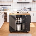 thumbnail image 1 of Walsunny Kitchen Island on Wheels with Storage Cabinet & 3 Drawer, 39.7" Width Rolling Kitchen Table, Cart Handle for Towel Rack or Free Mobility Black, 1 of 10