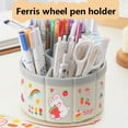 thumbnail image 2 of 6-Compartment Rotating Pencil Case for School and Office Use with Cosmetic Storage and 360-Degree Swivel Base, 2 of 2