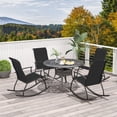 thumbnail image 1 of Costway 4 PCS Outdoor Rocking Chairs with Breathable Backrest Smooth Safe Rocking Design Black, 1 of 9